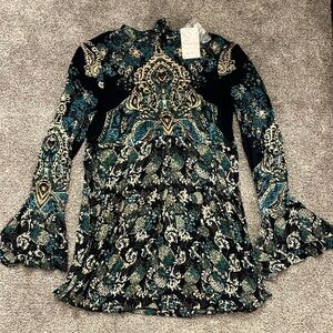 Free People Bell Sleeve Open Back Tunic Top